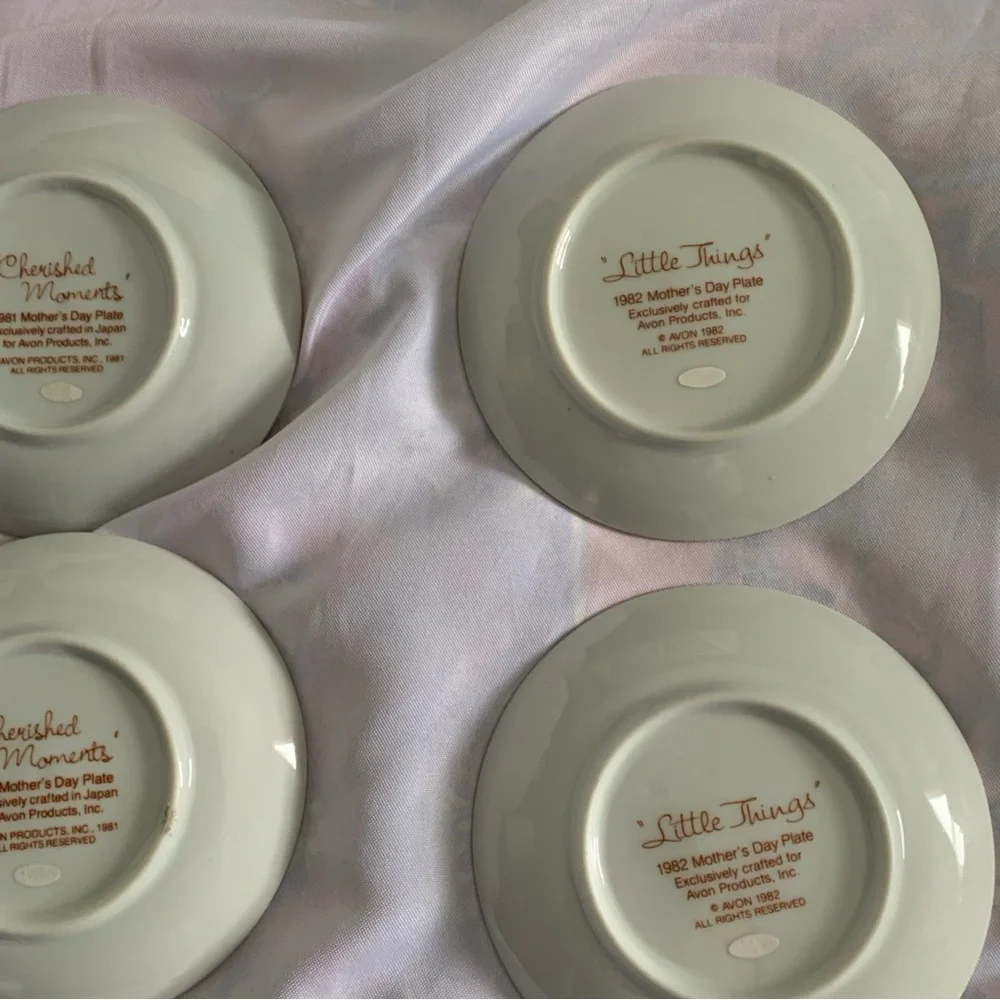 Avon Mother’s Day Collectible Porcelain Plates Set of 7 Children Illustrations